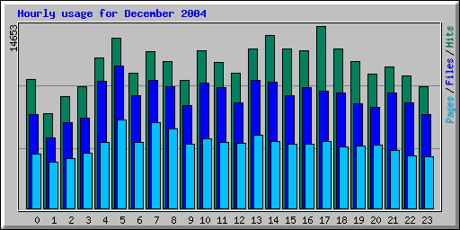 Hourly usage for December 2004